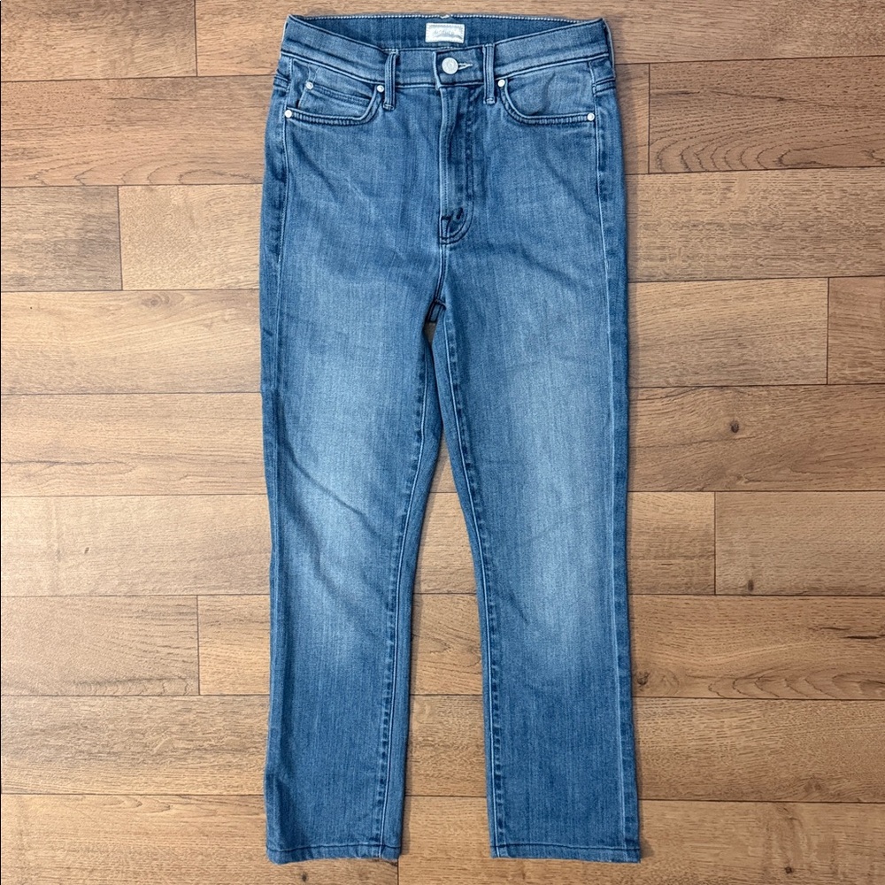 Mother Size 26 High Waisted Rascal Ankle Jeans In Crack The Whip HEMMED ALTERED